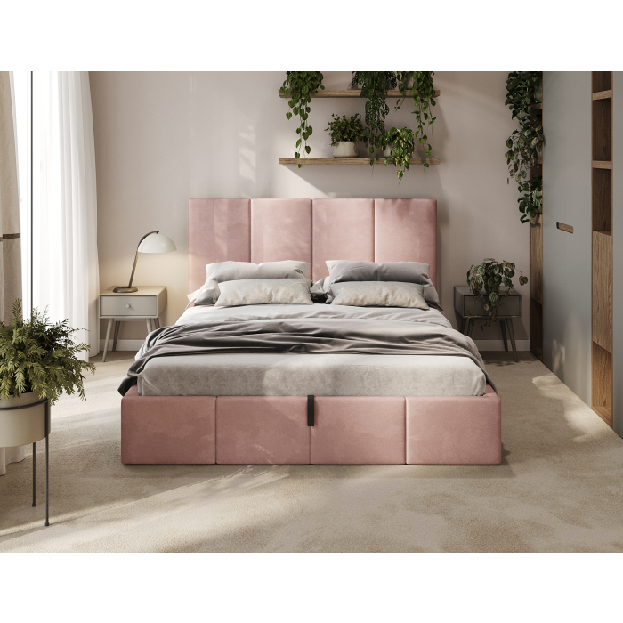 Bett in Rosa Farbe Schlafzimmer Einrichtung